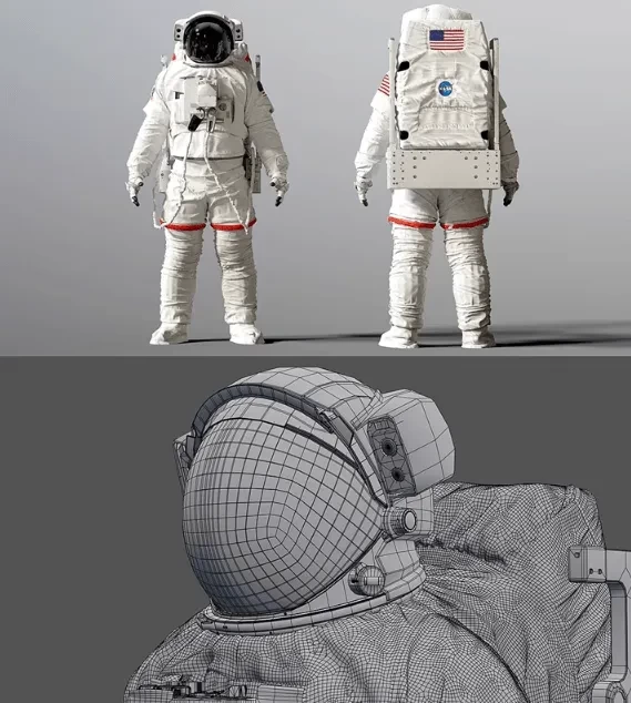 图片[5]-高精度太空服宇航员模型来了！人物太空角色服装MAX FBX OBJ Blend格式3D模型-松子软件