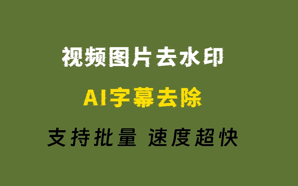 Ai视频图片批量去水印工具，支持字幕水印去除，支持批量添加去除图片视频水印，自媒体神器！-松子软件
