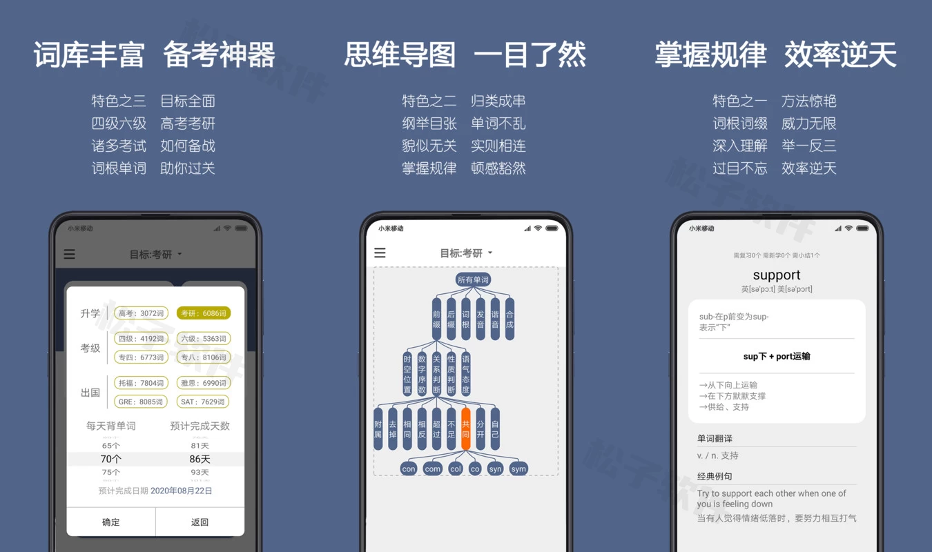 图片[1]-词根单词 v2.2.9 利用“词根、词缀”来帮助用户背单词，解锁会员版-松子软件