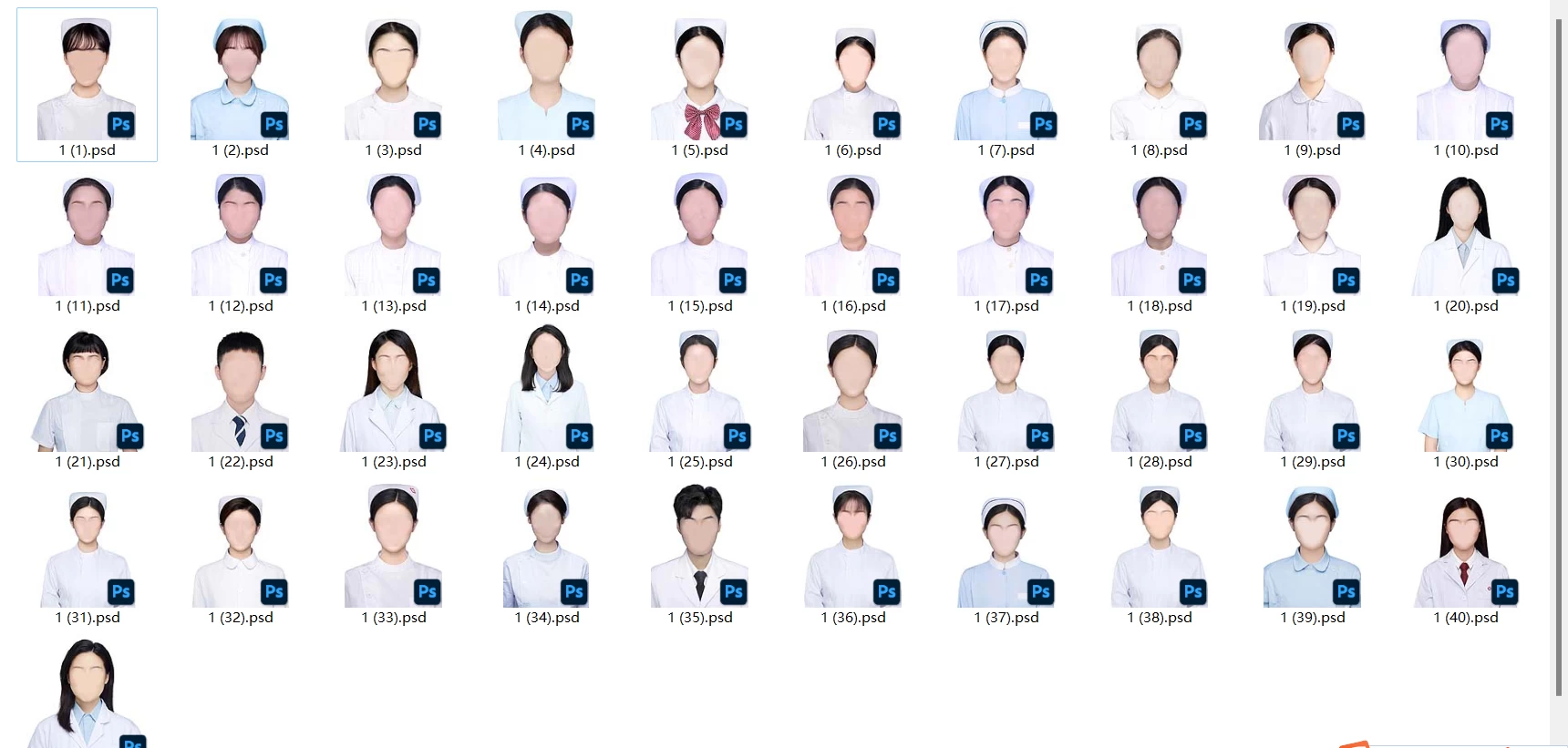 图片[3]-护士职业证件照素材8GB！护士证件照换脸PSD文件素材。-松子软件