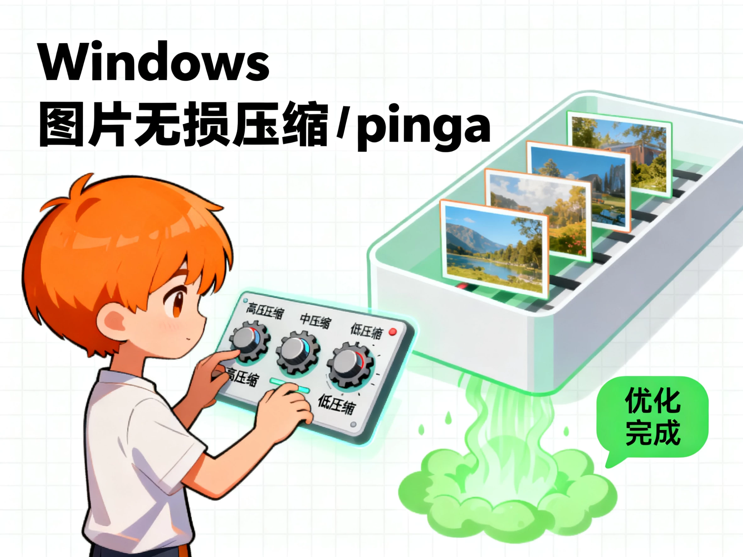 Windows 图像无损压缩工具：pinga v0.65中文版，支持批量处理、拖拽优化和自定义压缩级别-松子软件